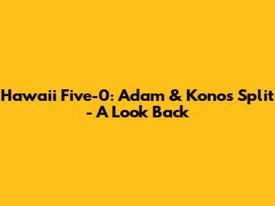 Hawaii Five-0: Adam & Kono's Split - A Look Back