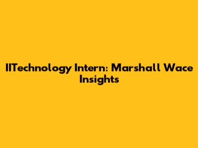 IITechnology Intern: Marshall Wace Insights