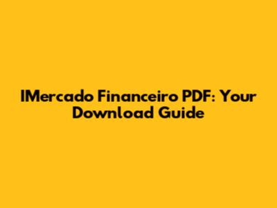 IMercado Financeiro PDF: Your Download Guide