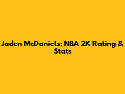 Jaden McDaniels: NBA 2K Rating & Stats