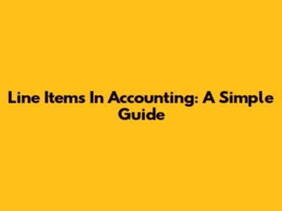 Line Items In Accounting: A Simple Guide