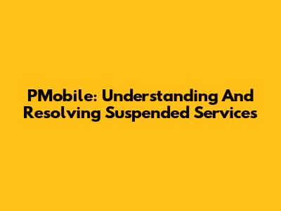 PMobile: Understanding And Resolving Suspended Services